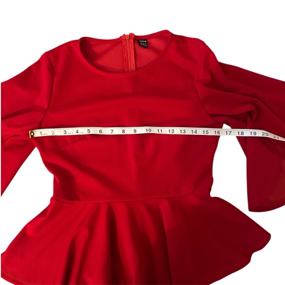 SHEIN Women’s Peplum Top With Open Flounce Sleeve Size Medium - Picture 5 of 10